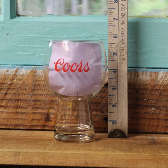 Vintage Coors Red Logo Bubble Glass – Beer Goblet Chalice – 5.5" – Breweriana - Picture 6 of 7
